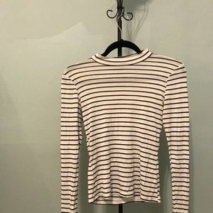 White and Black Striped Long Sleeve by Lulu's